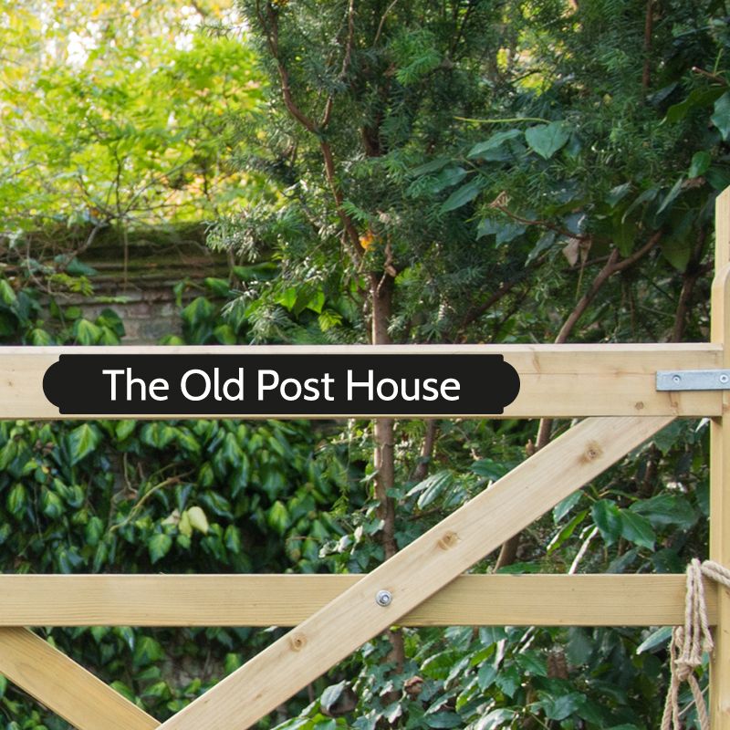 Gate Sign 60cm x 7.5cm Black Or White