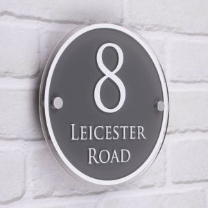 Acrylic House Sign Door Number Plaque - Lyndon 