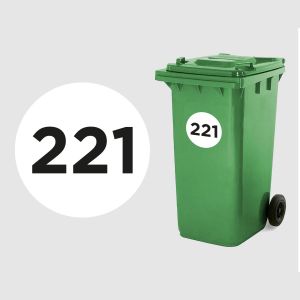 Wheelie Bin Number Sticker - Alnwick	