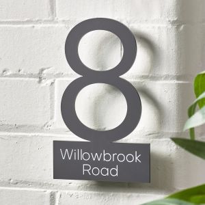 Contemporary Floating House Sign Number