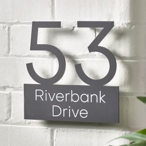 Contemporary Floating House Sign Number Double