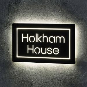 Illuminated Modern House Sign 40cm x 24cm