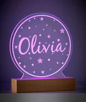 Personalised Name and Star Night Light