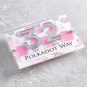 Polka Dot Contemporary Acrylic House Sign Door Number Plaque