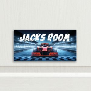 Racing Car Bedroom Door Sign