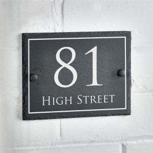 Slate House Sign Rustic Door Number Plaque Bala 15cm x 20cm