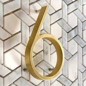Gold Metal Floating House Numbers
