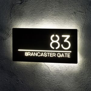 Illuminated LED House Signs Door Number 30cm x 15cm