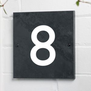 Engraved Slate House Sign Door Number Plaque 15cm x 15cm - Avondale