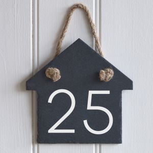 Rustic Hanging Slate House Sign Number 15cm x 15cm