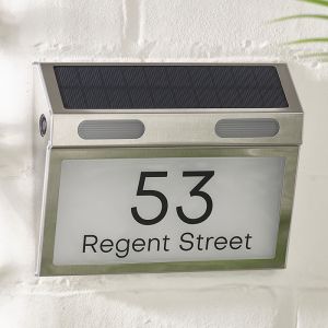 Solar House Number Sign Illuminated LED Door Number Plaque