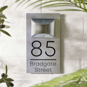 Solar House Sign Number Illuminated LED Door Plaque