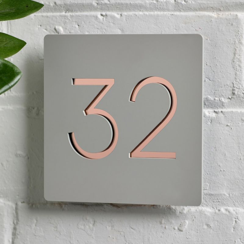 House Numbers Plaques Sign Door Gate Mirror Acrylic Laser Cut Modern