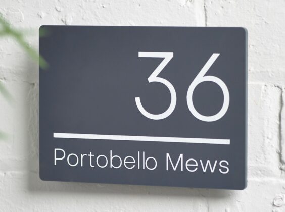 Contemporary House Sign Modern Door Number Acrylic Plaque - Tivoli