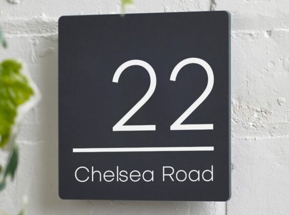 House Sign Modern Contemporary Door Number Plaque - Savona