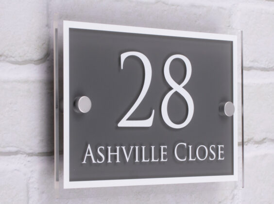 Acrylic House Sign Door Number Plaque - Burley