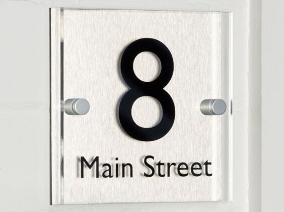 Modern Acrylic & Aluminium House Sign 15cm x 15cm