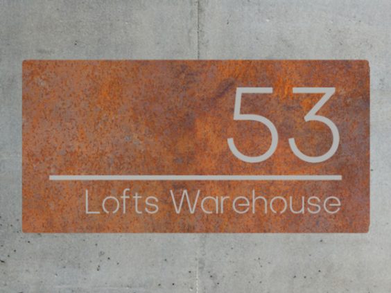 Rust Effect House Sign 30cm x 15cm